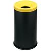 Adatto-M T770026 Gettacarte antifuoco corpo metallo nero coperchio Giallo 90 litri