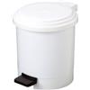 Adatto-M T906106 Pattumiera a pedale in plastica bianca 6 litri
