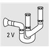 InoxLaser Arredo EU91001-00 Sifone in plastica per lavelli da 2 vasche da 1 - 1/2