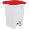 Adatto-M T101457 Pattumiera a pedale in plastica bianca Coperchio Rosso 45 litri (confezione da 3 pezzi)