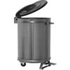 Top Lavelli Italia MC1005 Pattumiera carrellata rotonda inox AISI 304 da 70 litri apertura a pedale