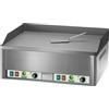 Fimar attrezzature per la ristorazione p FRY2LC Fry top elettrico da banco trifase 6000W doppio piano liscio acciaio cromato