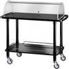 Forcar attrezzature per la ristorazione CLC2012N Carrello servizio legno nero 2 piani cupola plx 110x55x107h