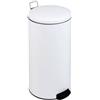 Adatto-M T112306 Pattumiera a pedale con coperchio chiusura silenziosa metallo bianco 30 litri