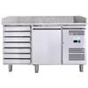 FORCAR-COLD G-PZ1610TN-FC Banco Pizza Ventilato 1 Anta + Cassettiera - Capacità Lt 390