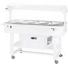 Forcar attrezzature per la ristorazione ELR2825BTB Espositore legno refrigerato su ruote (-5°+5°C) 4x1/1GN tettoia - BIANCO