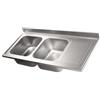 Top Lavelli Italia LV6027 Top lavello in acciaio inox AISI 304 dim.1600X600 2V SG DXL