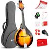 Vangoa Acustico Mandolino Strumento A-stile Mandolin Bluegrass Mandolino a 8 corde per Principiante, Sunburst