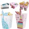 CaiYuanGJ 48 Pezzi Scatola per Popcorn, Scatole Popcorn, Contenitori Popcorn, Carta Creativa Borsa di Popcorn, Scatole di Popcorn a Sirena, per Compleanni Feste a Tema Cinema Serate di Carnevale (Rosa e Blu)