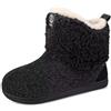 GURGER Pantofole Invernali Donna Uomo Stivaletto Chiuse Calde Peluche da Casa Ciabatte Alte Nero 42 43