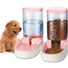 Edipets, Dispenser Cibo Gatti, Cani, Automatico, 2 Unità, 3.8L, Dispenser di Crocchette e Acqua per Animali Domestici (Rosa)