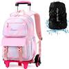 BOZONLI Zaino Trolley Zaino con Ruote Zaino Trolley Scuola Media Elementare  Unisex Ragazza Ragazzo Cartelle Cartella Scuola Trolley 48x31x21 cm :  : Moda