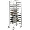 FORCAR CA1650 Carrello portabacinelle inox portata 10 teglie GN 1/1 h65 o teglie 60x40