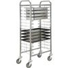 FORCAR CA1655 Carrello portabacinelle inox portata 10 teglie GN1/1 h65 o teglie 60x40