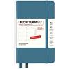 LEUCHTTURM1917 367635 Agenda settimanale Pocket (A6) 2024, con quaderno extra per indirizzi e anniversari, colore blu pietra, tedesco, 12 mesi