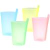 HEALLILY Heally - Set di 4 bicchieri con cannucce per bambini, in plastica, per bambini, colore casuale