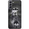 DiaryTown Cover per Samsung Galaxy S21 5G Silicone Morbida, Samsung S21 5G Custodia Nero con Motivo Animale Case Sottile TPU Antiurto Bumper Cellulare Protettiva Cover, Cane Lupo