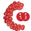 StayMax Targhette numerate in plastica, con numero inciso, senza foro, 1-50, rosso