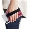 Ringke Flip Card Holder Porta Carte Adesivo Portafoglio con Cinghia Elastica Compatibile con Custodie per iPhone, Galaxy, Xiaomi, Huawei - Deep Pink