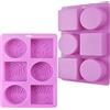ionEgg Stampo rettangolare e ovale in silicone per sapone con motivo a foglie, confezione da 2
