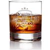 AMAVEL Bicchiere con Incisione, Il Miglior Papà del Mondo, Blasone, Personalizzato con Nome, Bicchieri Whisky in Vetro, Tumbler Basso, Idee Regalo Festa del Papà