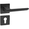 domino - Maniglia per porta ELENA-QR, colore nero con cilindro profilato, set con rosette