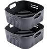 YINGRACE 21CM Accessori Friggitrice ad Aria in Silicone, 2PCS Quadrata Teglie Cestino Friggitrice ad Aria per COSORI 5,5L 4,7L, Philips Airfryer XL 6,2L, Cecotec 5,5L 6L, Riutilizzabile Invece di Carta Forno
