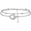 Micory Bracciale Donna Argento Sterling 925 Bracciale Doppio Anello con Cofanetto Regalo-Gioielli da donna