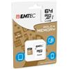 Emtec 64GB Scheda MicroSDXC Emtec Class 10 Gold + con adattatore [ECMSDM64GXC10GP]