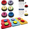 BUYVIKAY Set di bottoni per cani a 6 colori con tre tappetini e adesivi per cani addestramento buzzer riproduzione del tuo messaggio per insegnare ai tuoi cani la voce che vogliono