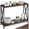 TecTake® Tavolo Console in Truciolato Effetto Legno, Telaio in Acciaio, Design Minimalista Industriale, Mobile Versatile per Casa e Corridoio, 100x35x80,5 cm - Legno Industriale Scuro, Rustico