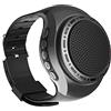 Tenglang Altoparlante per orologio da polso Bluetooth, scheda altoparlante wireless BT con radio FM Portatile per sport all'aria aperta con LED colorato Scheda di memoria da 32 GB (nero)