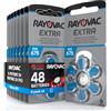 Udivita 48 Batterie Per Apparecchi Acustici Rayovac Extra Advanced 675. 8 Blister da 6 Pile