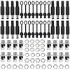 VooGenzek 80 Pezzi Connettori DC a Pannello 5.5x2.1 mm 5.5x2.5 mm, con Cappuccio in Gomma, DC spina cava Maschio + DC Power Jack socket Femmina, per Audio/Video/Telefono