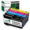 Greenjob 405XL Cartucce d'inchiostro for Epson 405 Multipack Compatible with WorkForce Pro WF-3820DWF WF-3825DWF WF-4820DWF WF-4825DWF WF-4830DTWF WF-7830DTWF WF-7835DTWF WF-7840DTWF (5 Pack)