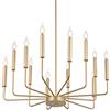WayLuoung Lampadari Moderni In Oro, Lampadario In Metallo Industriale A 12 Luci, Sospensione Classica A Candela Per Isola Cucina, Sala Da Pranzo, Soggiorno, Ingresso, Scala E14 (Lampadine Non Incluse)