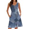 Xmiral Vestiti Donna Estivi Lunghi Casual Vestito di Jeans Donna Estivo gonne+Lunghe The Drop Vestito (M,g-Blu)