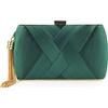 SUKUTU Pochette da Sera da Donna Borsa in Raso per Borse da Sera per Feste di Matrimonio con Borse da Cocktail con Ciondolo con Nappa