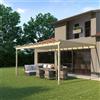 Leroy Merlin Pergola addossata Flamingo in legno struttura marrone L 594 x P 417.6 x H 268 cm