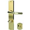 Alpertec Isabella Alpertec - LS in ottone lucidato/ottone satinato per porte del bagno WC pulsante set maniglia porta guarnizioni, 32987843
