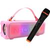 N-Gear LGP BLAZOOKA 703 Pink cassa Bluetooth portatile per feste, 100 W di potenza, batteria e microfono integrati, design wireless colorato, suono potente per party e uso outdoor