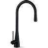 Newform - Miscelatore monocomando Ycon per lavello con bocca girevole e doccia estraibile nero opaco 64215.01.093