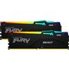 Kingston FURY RAM DIMM Kingston FURY Fury Beast RGB DDR5 4800 Mhz Da 16GB (2x8GB) CL38 INTEL XMP