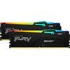 Kingston FURY RAM DIMM Kingston FURY Fury Beast RGB DDR5 5200 Mhz Da 32GB (2x16GB) Nero CL36 INTEL XMP