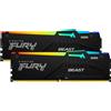 Kingston FURY RAM DIMM Kingston FURY Beast RGB DDR5 5600 Mhz Da 16GB (2x8GB) Nero CL36 AMD EXPO