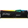 Kingston FURY RAM DIMM Kingston FURY Beast RGB DDR5 6000 Mhz Da 32GB (1x32GB) Nero CL40 INTEL XMP