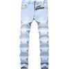 HWYBHT Uomo Jeans Uomo Casual Cotone Diritto Blu Jean Jeans Uomo Pantaloni Lunghi, Azzurro, 42 W