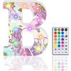HIYAA Lettere luminose a LED glitterate, 18 colori cangianti, con diamante, luce notturna con telecomando, per ragazze, regalo di compleanno, bar, festa di nozze, Natale, San Valentino, decorazione da