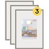 walther design cornice in acciaio 29,7 x 42 cm (DIN A3) con vetro artistico confezione da 3, cornice in plastica New Lifestyle KVX342D3
