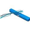 MMOWW Occhiali da lettura Piccoli per Uomo Donna - Lettori Tascabili mini Portatili con Cerniera a Molla e Custodia in Metallo per Penna (Blu, +3.5)